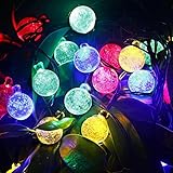 【LeRight】2017新商品 LEDイルミネーションライト　球型　レインボー　ガーデンライト　ソーラー　LED　30LED　充電式　ソーラー充電　30球　ボール型　6m　LEDイルミネーション　ソ