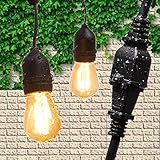 室外防風防水型LEDビジネス用照明セット、48インチ、S14電球15つ、庭園、ポーチ、バーなどに適用