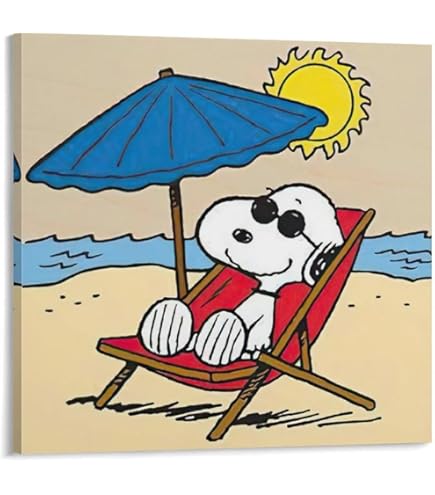 スヌーピー 油絵 飾り アート Amazon.co.jp: スヌーピーの絵画 Snoopy 印刷 ポスター