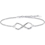 Infinity Anklet/Bracelet For Women 925 Sterling Silver Adjustable Infinity Bracelet/Ankle Bracelet (Large Bracelet)