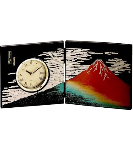 Amazon.co.jp: 山中漆器 屏風時計 富士雅桜 小 MIYABI 日本の伝統美