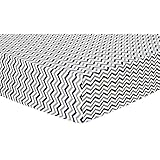 Trend Lab Chevron Deluxe Flannel Fitted Crib Sheet, Navy and Gray