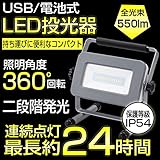2Way電源 USB/乾電池式 LED投光器 白色発光 広角 小型 作業灯 看板灯 停電対策 防災 防犯 屋内 屋外 照明 ledライト SL-WY136-H