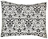 SheetWorld Crib / Toddler Percale Baby Pillow Case - Black Damask - Made In USA by sheetworld