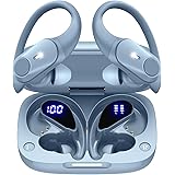 イヤホン bluetooth 耳掛け式イヤホン ワイヤレスイヤホン bluetooth イヤホン 最大40時間再生 ブルートゥースイヤホン Hi-Fi音質 AAC対応 LEDディスプレイ 物理ボタン誤操作なし 落ちないイヤホン 快適装着感 ランニング