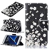 Samsung Galaxy S7 ケース 手帳型 軽量 全面保護カバー 横置きスタンド機能付き 耐衝撃 マグネット式 財布ケース 高品質 PUレザー Samsung Galaxy S7 ケース (P