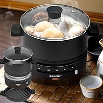 【送料無料】電気グリル鍋 卓上 プレート ブラック 電気鍋 グリル鍋 ガラス蓋 付き マルチポット 一人用 深型 焼肉