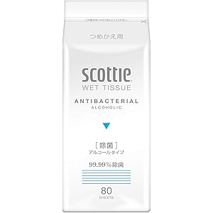スコッティ ウェットティシュー 除菌 アルコールタイプ 詰替用 80枚