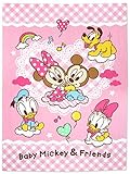 タックコーポレーション Disney ベビーミニー 表ガーゼタオルケット 85×115cm ピンク 綿100% Z1824