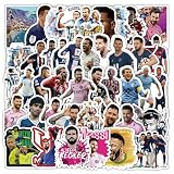 Haorange サッカー ステッカー 52枚セット、防水、マルチカラー、4-8cm、部活応援グッズ、記念コレクション(B056-1)