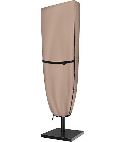 Rachmi Patio Umbrella Cover Cantilever Umbrella Cover with Zipper and Rod Heavy Duty 600D Water Resistant UV Resistant Fits Outdoor Round/Square