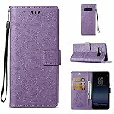 Galaxy Note 8 ケース、Dfly 高級 PU レザー エンボス加工 ユニコーン 設計 磁気 閉鎖 そして スタンド 関数 カード スロット スリム フリップ 財布 カバー、Samsung 