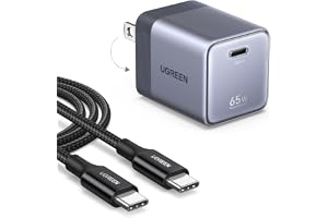 UGREEN Nexode Air 65W 急速充電器 USB-C 超小型 GaN 【当社最小級・卵の2/3サイズ / 100W ケーブル付き】 折りたたみ式プラグ PD3.0/PPS対応/PSE認証済 iPhone 17 16 15 MacBook Air iPad Galaxy Android ノートパソコン 各種対応 (グレー)