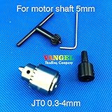 VANGEL - 5 mm - JT 0 ミニドリルチャック 0.3-4 mm JT 0 モーターシャフト径 5 mm 、