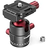 SmallRig 自由雲台 小型軽量雲台 アルカスイスプレート アルミ製 3/8"-1/4"ネジアダプター付き 耐荷重量5kg -3034