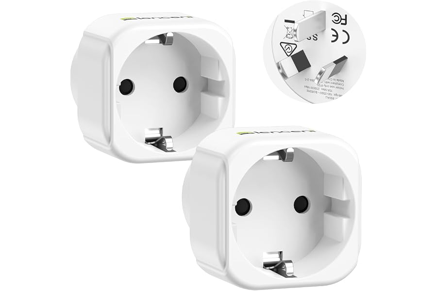 LENCENT 2 Pack Europe to AU Plug Adapter, European to Australia Outlet Plug Adaptor, EU to New Zealand Travel Households Plug