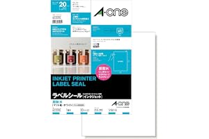エーワン ラベルシール 82201 超耐水 インクジェット マット紙 A4 1面 ノーカット 20シート 上質紙＋インクジェット専用塗工