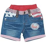 CHILD CHAMP(チャイルド チャンプ) ヒッコリー/ストレッチデニムアメリカンハーフパンツ 80cm /ブルー NO.C-86151353