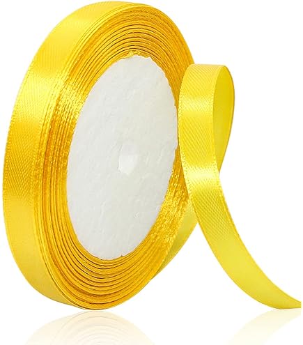 Amazon | AHOMAME 10mm イエロー リボン ラッピング 23M サテンリボン