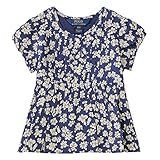 ポロ ラルフ ローレン 半袖 花柄 トップス ワンピース Floral pintucked cotton top キャップスリーブ 女の子 (サイズ：2T、カラー：Blue/Cream） Polo R