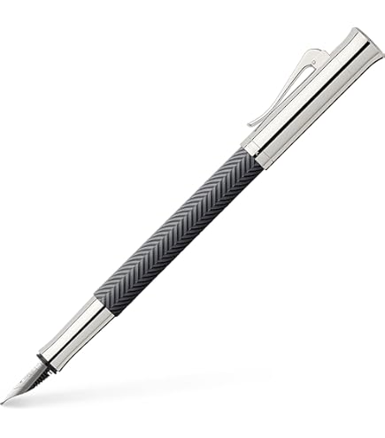 Amazon | ファーバーカステル 万年筆 F 細字 ギロシェ ロジウム 146591