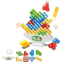 Amazon | おもちゃ 積み木 立体ブロック 64個 バランスゲーム