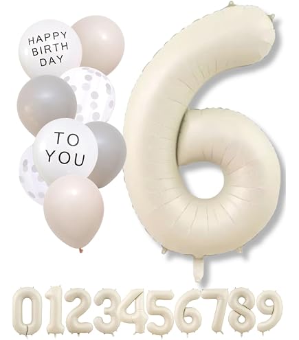 Amazon | 40インチ クリーム白色 数字バルーン 大きい 約90cm 誕生日