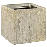 Flower Glass Vase Decorative Centerpiece For Home or Wedding by Royal Imports - Ceramic Etched Cube 