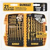 DEWALT DW1361 Titanium Pilot Point Drill Bit Set, 21-Piece [並行輸入品]