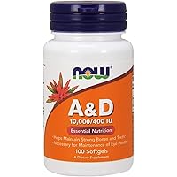 ビタミンA＆D （10,000400） 100ソフトカプセル Now Foods ナウフーズ [並行輸入品]