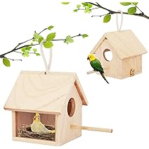 鴨はうす つくりものじ 俺野鳥観察記湯呑みc60 Amazon.co.jp: aleawol 野鳥用巣箱 完成品 鳥の巣 透明な覗き窓