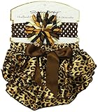 Stephan Baby Ruffled Diaper Cover and Curly Band Gift Set, Cheetah Print, 18-24 Months by Stephan Ba