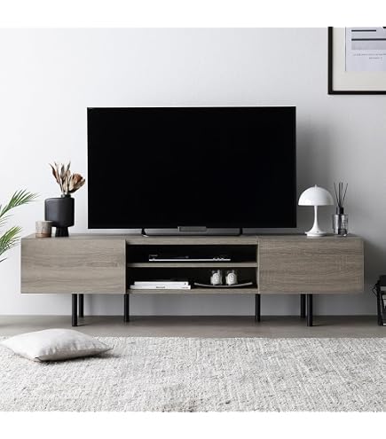 Amazon｜【IKEA/イケア】VITTSJÖ テレビ台, ブラックブラウン, ガラス