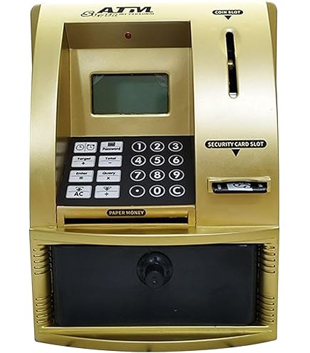 Amazon | ATM 貯金箱 子供用貯金箱 カードパスワード認識付き電子