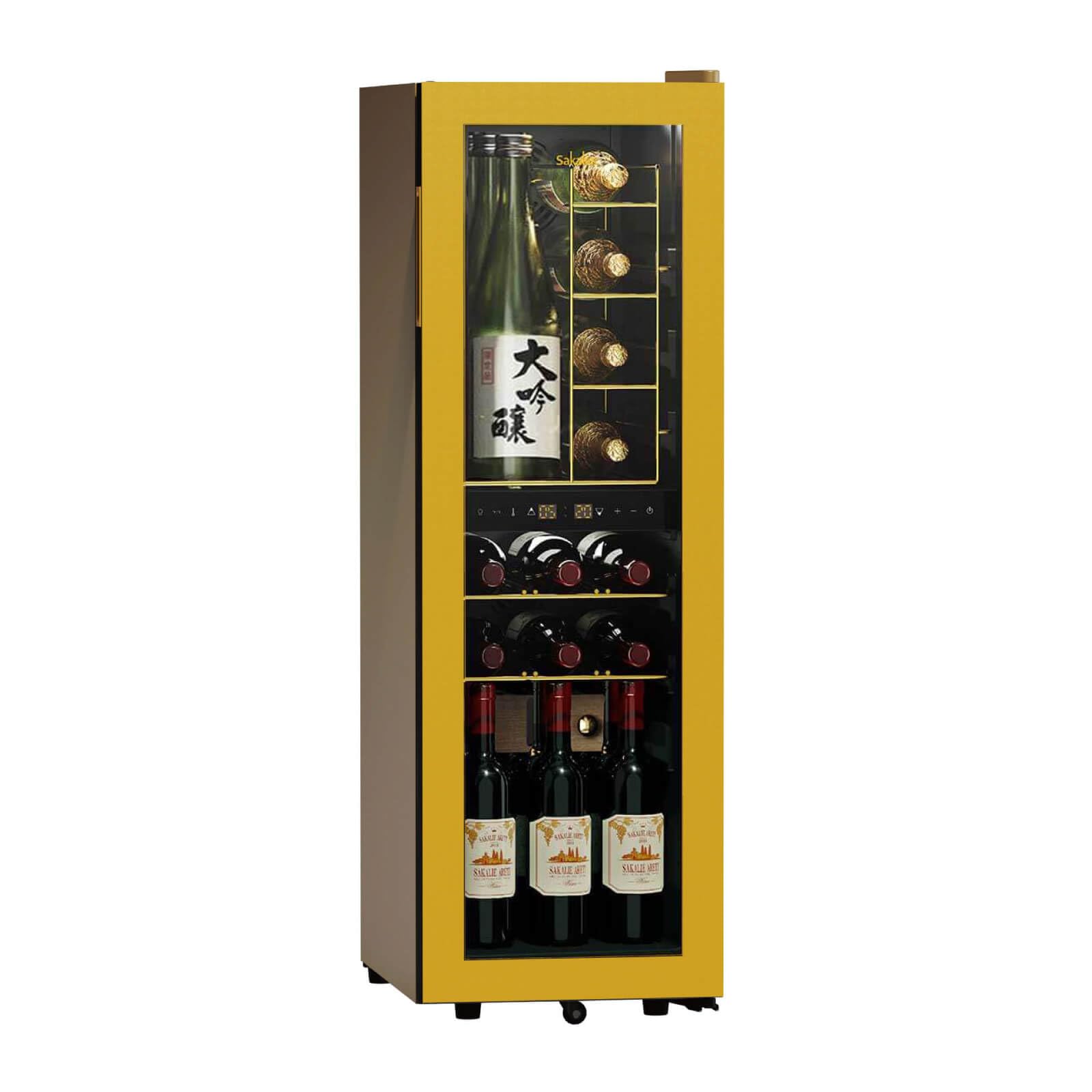 Areti（アレティ） ワインセラー ボトル 22本 缶 3本 右開き 加湿機能付き 家庭用 日本酒 収納可能 二温度管理式 コンプレッサー s2466R ワイン冷蔵庫 サカリュエ 潤金 - 1