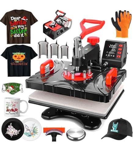 Amazon | 3D熱転写プレス機 8in1 プロ ヒートプレス機 クラムシェル