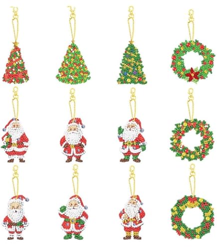 Amazon.co.jp: LEADINTOP ダイヤモンドアート キーホルダー 8個 キット