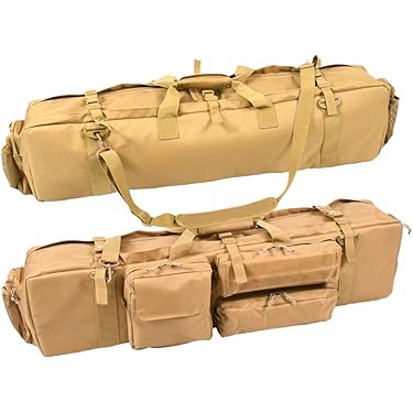 ガンケース　リュック　ショルダーバッグ　サバゲー　サバイバルゲーム　ライフル 黄 Amazon.co.jp: タクティカル持ち運びデュアルライフルケースガン
