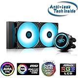 DEEPCOOL RGB LED Lighting対応 簡易水冷CPUクーラー [Intel/AMD両対応] GAMMA…