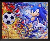 uhomate Sonic The Hedgehog Playing soccerポスターVincent van Gogh starry nightポスターホームキャンバス壁アート印刷記念ギフトベビー