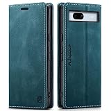 Google ピクセル7A ケース 手帳型 グーグルピクセル7a スマホケース 肌触り良い case RFID 磁気防止 スキミング防止 内蔵マグネット式 スタンド機能 薄型【Google Pixel 7A対応】ターコイズ
