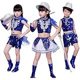 [TRVELBETT] スパンコール キッズ ダンス衣装 ヒップホップ ステージ 衣装 ジャズダンス衣装 子供 チアガール 衣装 女の子 男の子 上下セット 子供用 キッズ チアリーダー 衣装 社交ダンス 発表会 応援団 ダンスウェア