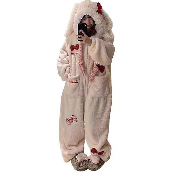 Amazon | バスローブ パジャマ ふわふわ 冬用 ルームウェア ナイト