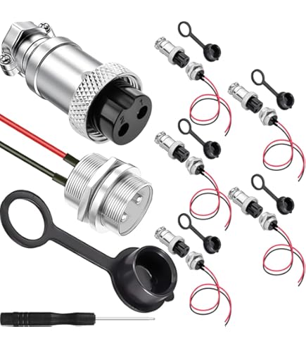 Amazon.co.jp: uxcell 航空コネクタセット 12mm 2 端子 5A 300V GX12