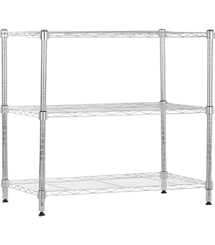 Amazon｜スチールラック 3段 幅90 奥行き35 高さ90cm キャスター付