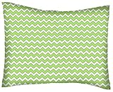 SheetWorld Crib / Toddler Percale Baby Pillow Case - Lime Chevron Zigzag - Made In USA by sheetworld