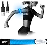 OnePro LEDアームバンド usb充電式 夜間スポーツ用 ランニング ジョギング ウォーキング ライト 安全確保 高輝度 ライトベルト 夜間の事故防止 回避 反射材 グマジックテープ 伸縮性あり 着用心地いい