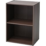 [山善] カラーボックス 2段 【全体耐荷重75㎏】 幅42×奥行29×高さ59cm 組立品 ウォルナット GCB-2(WL)