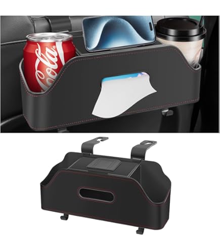 Car Backseat Organizer, High-quality Napa Texture PU Leather Car Backseat Organizer For Storage With Tissue Storage Box I.188678203