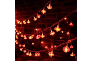 siawadeky 提灯ライト 赤 ちょうちん 80電球 USB式 ランタン装飾 LED 防水 ストリングライト 新年飾り イルミネーションライト 光る提灯 ガーランドライト 新年祝い お祭り 花火大会 パーティー イベント 旧正月 春節 飾り 全長10m